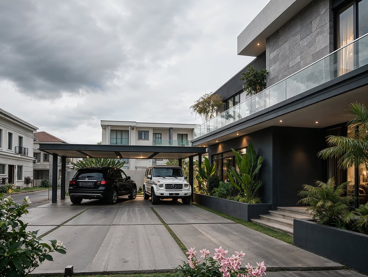 Villa Bassam — entrée et carport